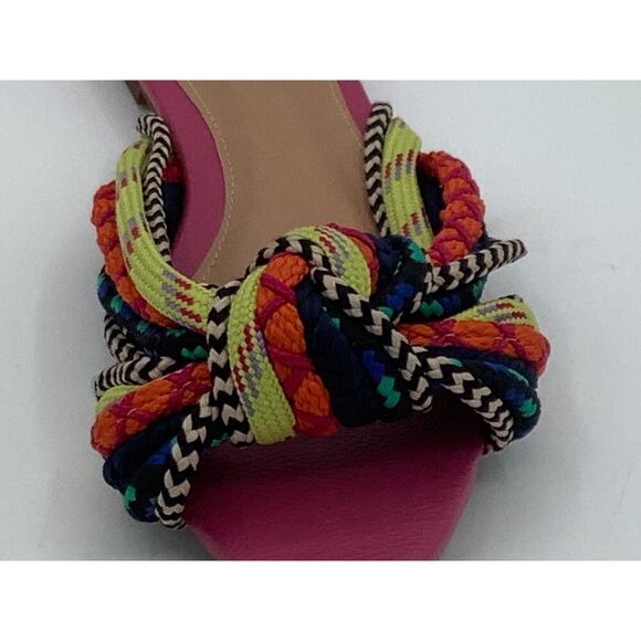 Madras Size 37 Pink Slide with Multicolor Roping Super Fun EUC - Picture 8 of 8